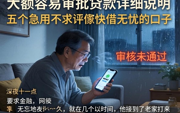 大额容易审批的贷款,详尽说明五个急用不求评分快借无忧的口子