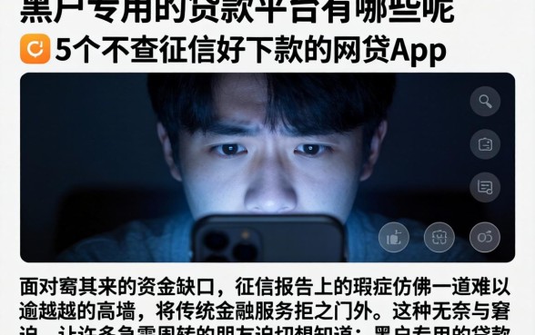 黑户专用的贷款平台有哪些呢，条列5个不查征信好下款的网贷app