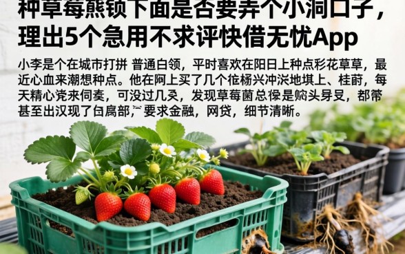 种草莓的筐下面是否要弄个小洞口子，理出5个急用不求评分快借无忧的app