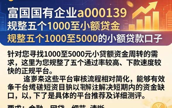 富国国有企业a000139，规整五个1000至5000的小额贷款口子