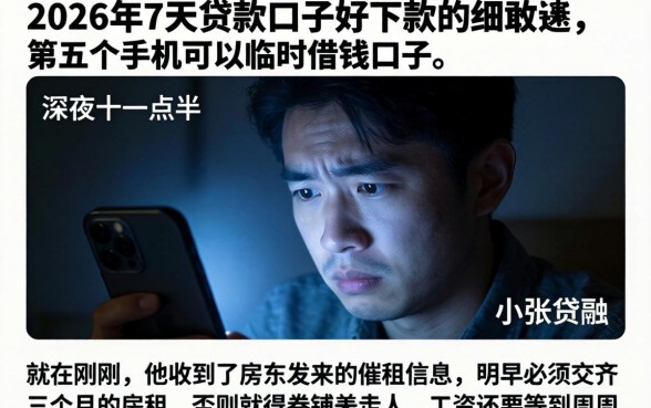 2026年7天贷款口子好下款的，细致阐述五个手机可以临时借钱的口子