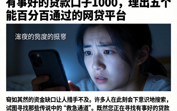 有事好的贷款口子1000，理出五个能百分百通过的网贷平台