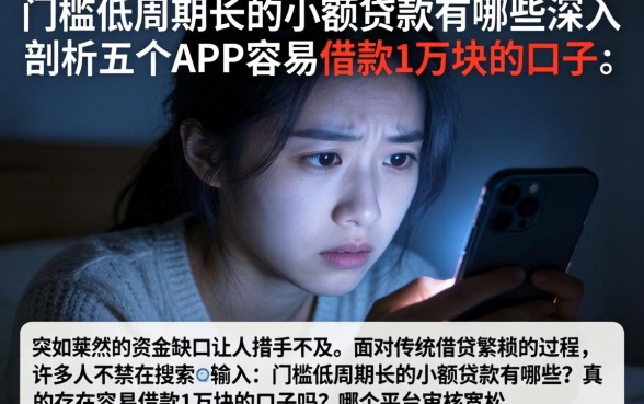 门槛低周期长的小额贷款有哪些,深入剖析五个APP容易借款1万块的口子