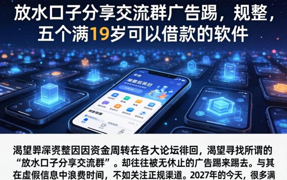 放水口子分享交流群广告踢，规整五个满19岁可以借款的软件