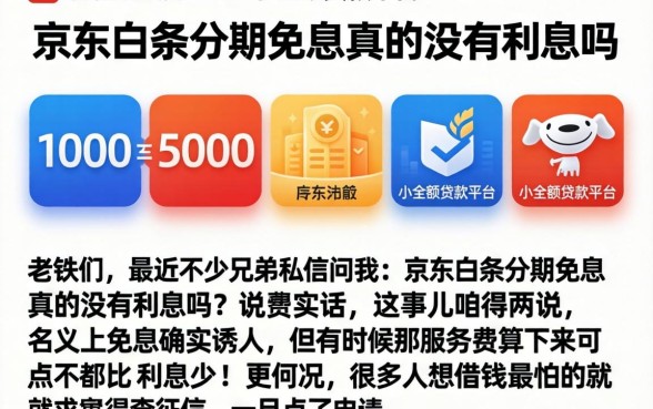 京东白条分期免息真的没有利息吗，陈列五个1000至5000的小额贷款平台