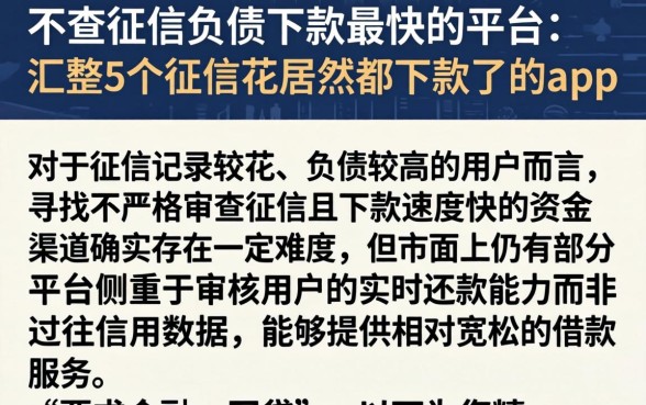 不查征信负债下款最快的平台，汇整5个征信花居然都下款了的app
