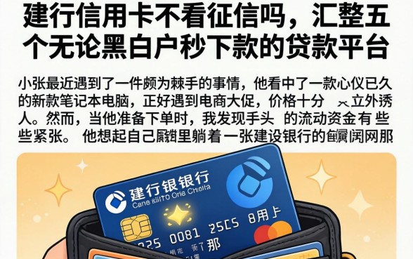 建行信用卡不看征信吗，汇整五个无论黑白户秒下款的贷款平台