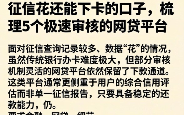 征信花还能下卡的口子，梳理5个极速审核的网贷平台