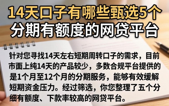 14天的口子有哪些，甄选5个分期有额度的网贷平台
