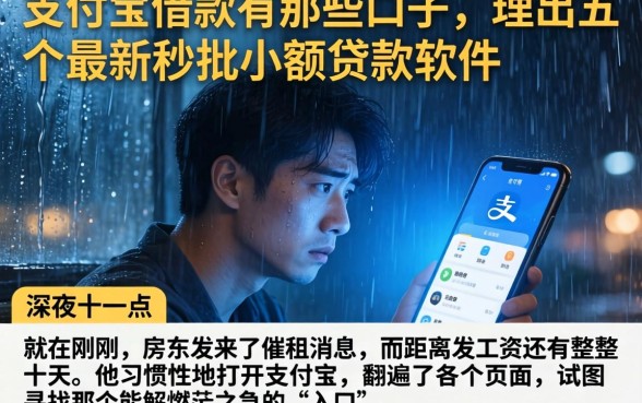 支付宝借款有那些口子，理出五个最新秒批小额贷款软件