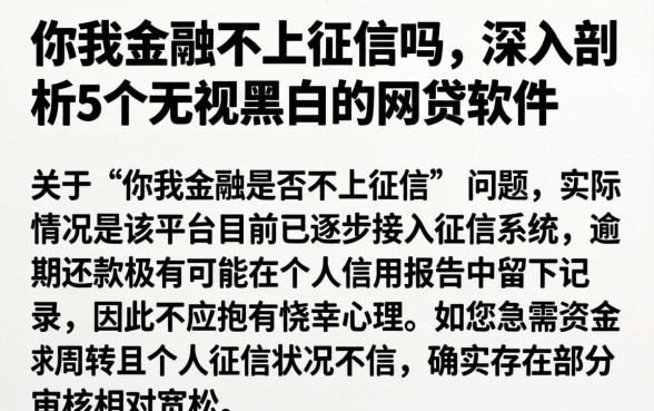 你我金融不上征信吗,深入剖析5个无视黑白的网贷软件