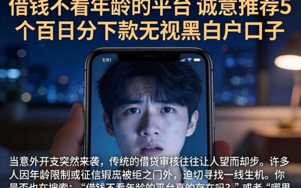 借钱不看年龄的平台，诚意推荐5个百分百下款无视黑白户口子