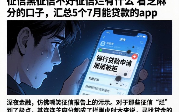 征信黑征信不好征信烂有什么不看芝麻分的口子，汇总5个7月能贷款的app