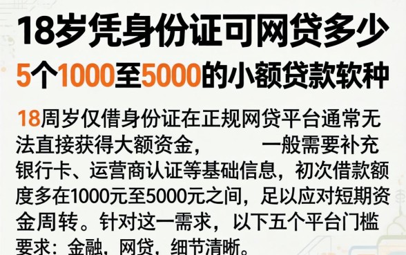 18岁凭身份证可网贷多少，细致阐述5个1000至5000的小额贷款软件