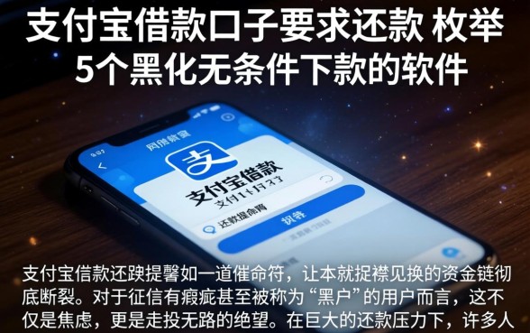 支付宝借款口子要求还款，枚举5个黑户无条件下款的软件