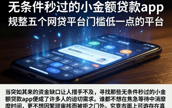 无条件秒过的小额贷款app，规整五个网贷平台门槛低一点的平台