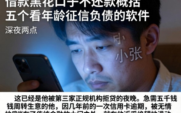 借款黑花口子不还款，概括五个不看年龄征信负债的软件