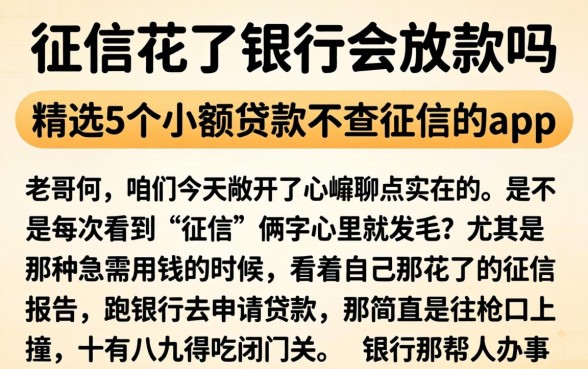 征信花了银行会放款吗，精选5个小额贷款不查征信的app