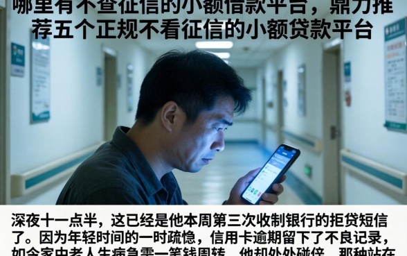 哪里有不查征信的小额借款平台，鼎力推荐五个正规不看征信的小额贷款平台
