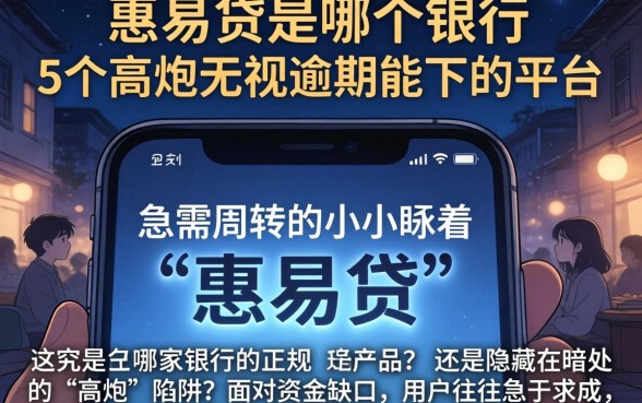惠易贷是哪个银行的，概括5个高炮无视逾期能下的平台