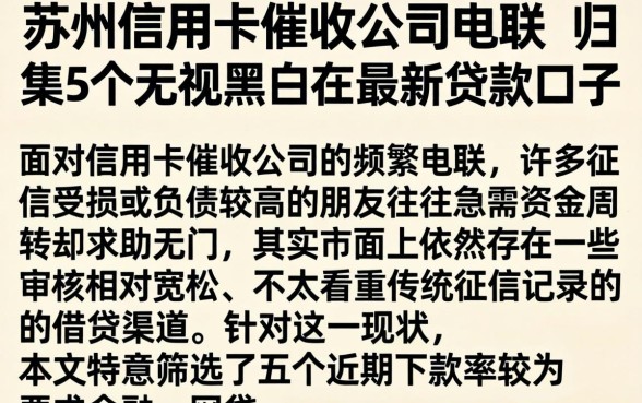 苏州的信用卡催收公司电联，归集5个无视黑白的最新贷款口子
