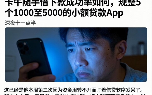 卡牛随手借下款成功率如何,规整5个1000至5000的小额贷款app