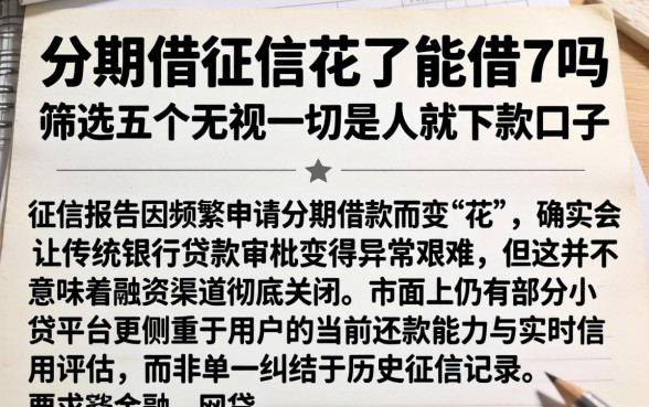 分期借征信花了能借吗,筛选五个无视一切是人就下款口子