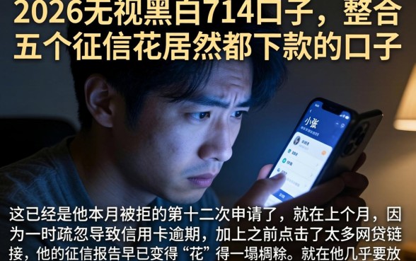 2026无视黑白714口子,整合五个征信花居然都下款的口子