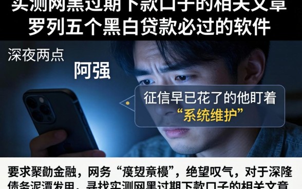 实测网黑逾期下款口子的相关文章，罗列五个黑白贷款必过的软件