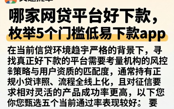 哪家网贷平台好下款，枚举5个门槛低易下款app