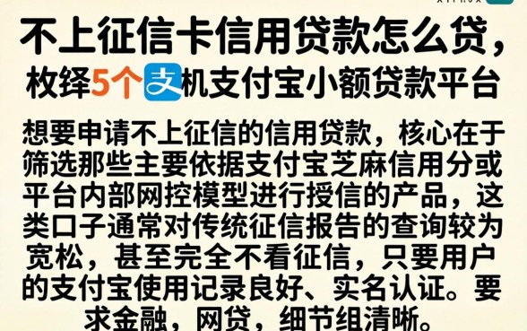 不上征信的信用贷款怎么贷，枚举5个手机支付宝小额贷款的平台