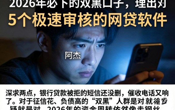 2026年必下的双黑口子,理出5个极速审核的网贷软件