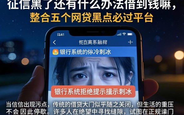 征信黑了还有什么办法借到钱嘛,整合五个网贷黑户必过平台