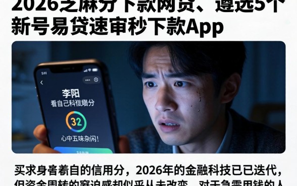2026芝麻分下款网贷，遴选5个新号易贷速审秒下款app