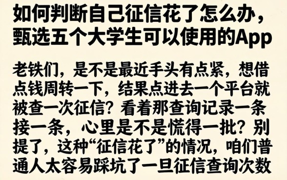 如何判断自己征信花了怎么办，甄选五个大学生可以使用的app