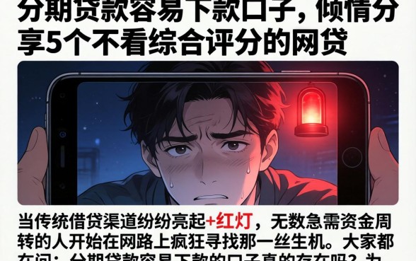 分期贷款容易下款的口子，倾情分享5个不看综合评分的网贷