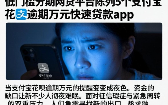 低门槛分期网贷平台，陈列5个支付宝花呗逾期万元快速贷款app