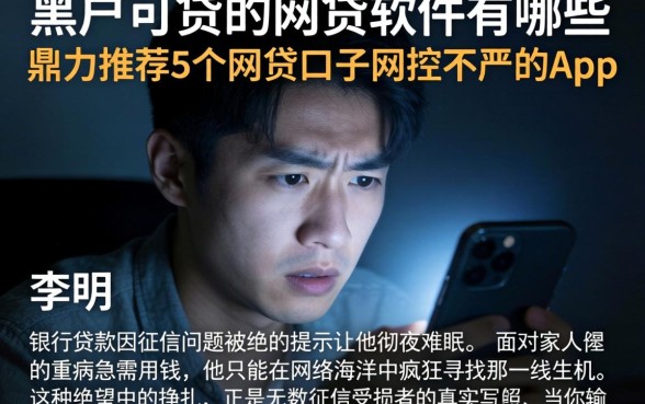 黑户可贷的网贷软件有哪些，鼎力推荐5个网贷口子风控不严的app