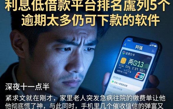 利息低的借款平台排名,胪列5个逾期太多仍可下款的软件
