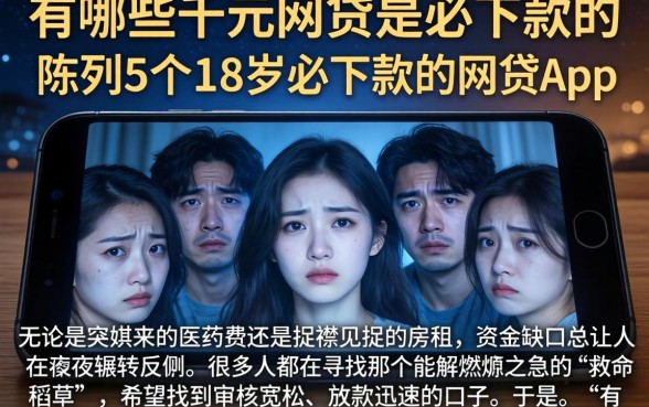 有哪些千元网贷是必下款的，陈列5个18岁必下款的网贷app