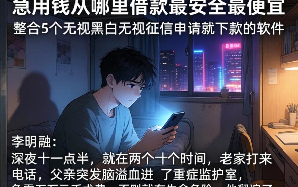 急用钱从哪里借款最安全最便宜，整合5个无视黑白无视征信申请就下款的软件