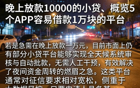 晚上放款10000的小贷，概览5个APP容易借款1万块的平台