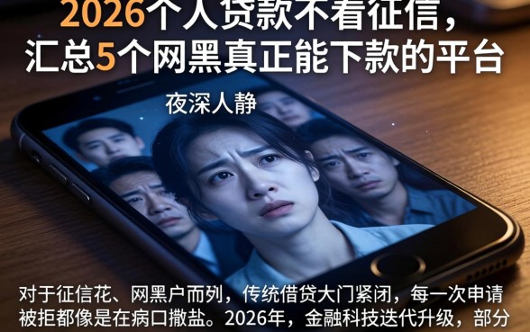 2026个人贷款不看征信，汇总5个网黑真正能下款的平台