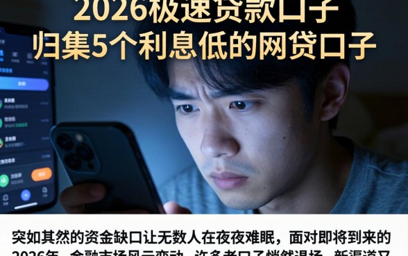 2026极速贷款的口子，归集5个利息低的网贷口子
