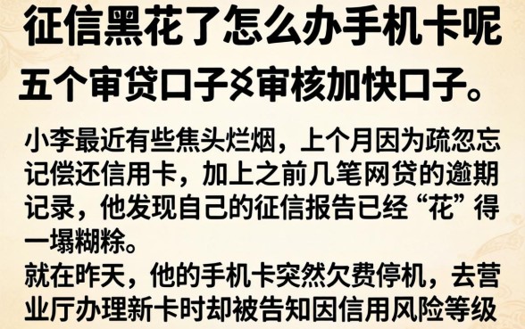 征信黑花了怎么办手机卡呢，细致阐述五个审贷口子审核加快的口子
