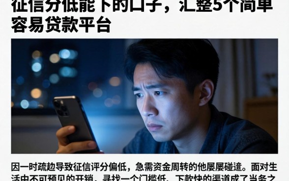 征信分低能下的口子，汇整5个简单容易贷款平台