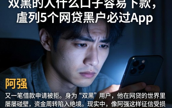 双黑的人什么口子容易下款,胪列5个网贷黑户必过app