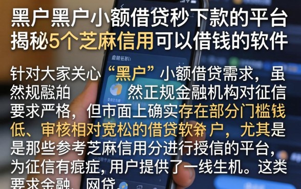 黑户黑户小额借贷秒下款的平台，揭秘5个芝麻信用可以借钱的软件