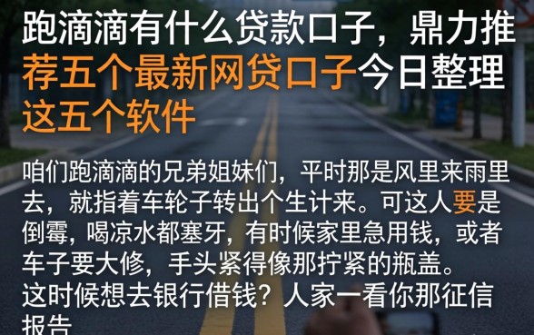 跑滴滴有什么贷款口子，鼎力推荐五个最新网贷口子今日整理这五个软件
