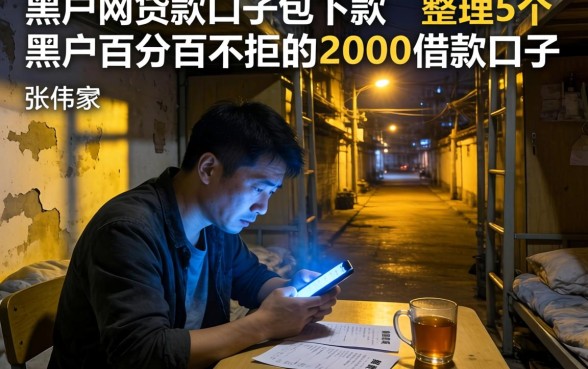 黑户网贷款口子包下款,整理5个黑户百分百不拒的2000借款口子